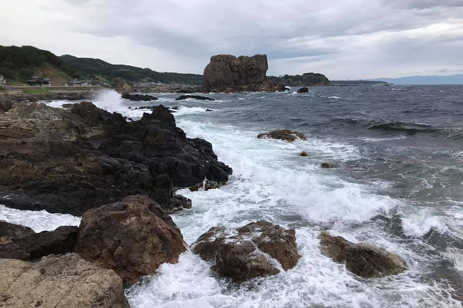 Rough waves off of the coast of Oga Pensinsula in Akita Prefecture, Japan.