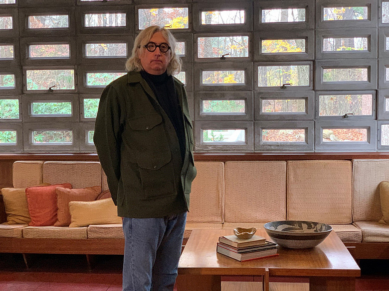 Kurt Sundstrom'87 inside the Frank Lloyd Wright-designed Kalil House