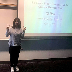 Ren Xi ’19 presenting at Student Symposium