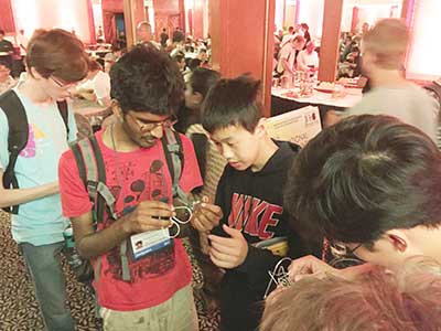 Students participating in the 2015 Physics Olympiad.