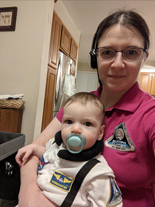 Sarah Katz'07 with a Europa Clipper Mission junior commander