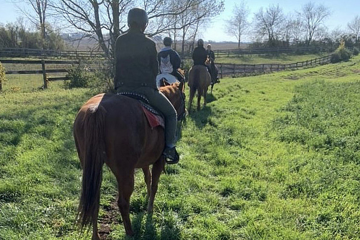 Gear Shack takes many trips each school year, including this off campus trail riding trip.