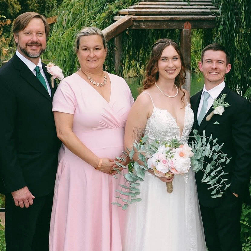 Sophia Rogers-Davidson Castaldo'18 and Joey Castaldo were married on Oct. 3, 2021, in Chico, Calif. Shown at the small, intimate wedding,...