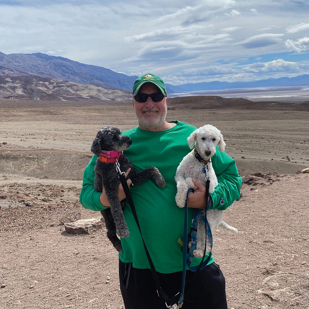 Class Notes - Steve Schneiderman'75 Steve Schneiderman'75 and his intrepid dogs explore Death Valley, California.