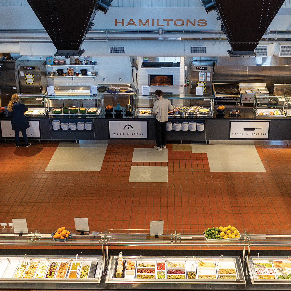 The two sides of Hamiltons buffet lines: hot and cold.