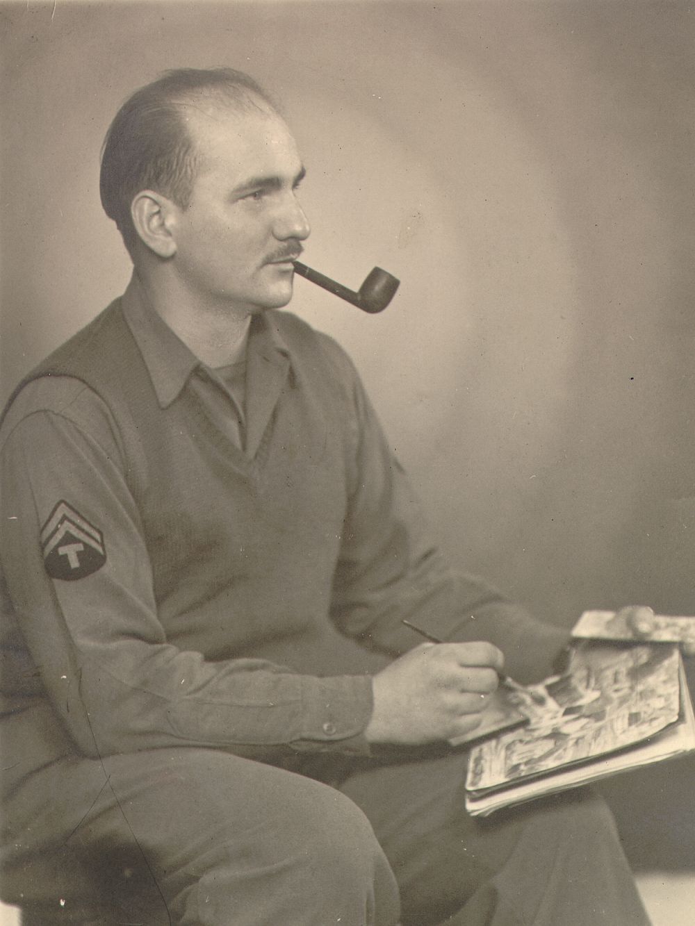 George Martin made drawings and paintings while overseas duing WWII.