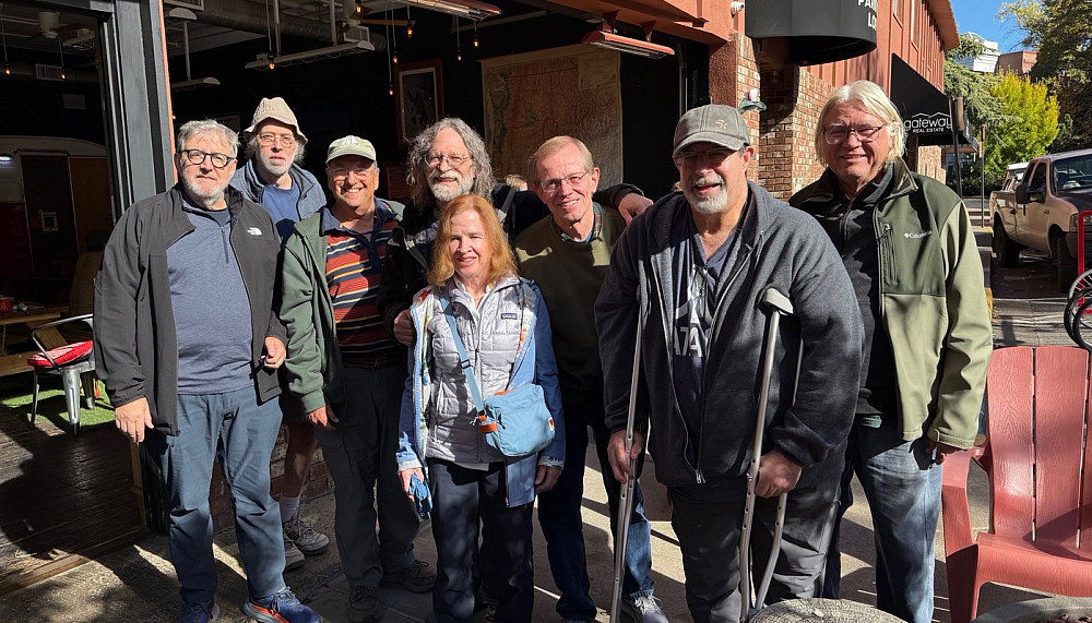 Steve Rudnick, Jody Pred, Scott Hughes, Kenny Lerner, Mary DeFlaun, Roger Howard, Haris Orkin, and Craig Michelsen, all Class of 1978.