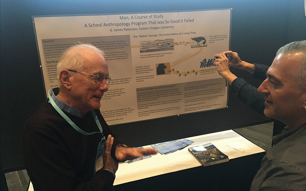 Jim Patterson'57 is shown delivering a poster session titled Man, a Course of Study: A School Anthropology Program That Was So Good ...