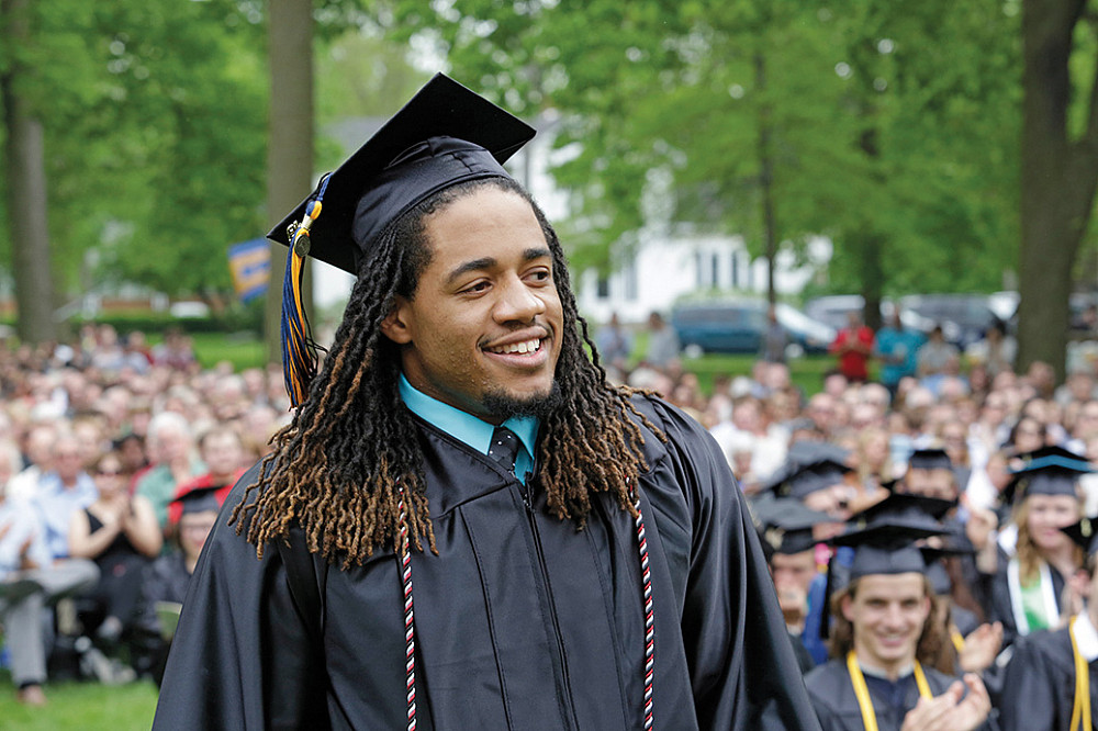 Sociology major Derell Carter'15, of Houston, Texas, received the 2015 Warren Miller Blue Skies Award. The RA, athlete, and student ...