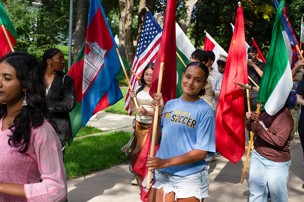 Members of the Class of 2029 on parade for Convocation.