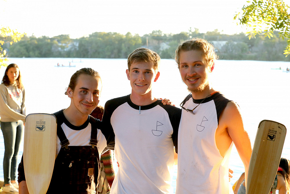The Buccaneer Boathouse founders, from left, are Philip Adrian'21, Quin Brunner'21 and Henry Westly'21.