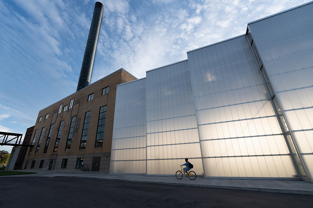 Powerhouse: Afternoon sun permeates the O'Neill Fieldhouse. Shine on: Afternoon sun permeates the O'Neill Fieldhouse. The genius of the Powerhouse is its reuse of a historic waterfront structure, b...
