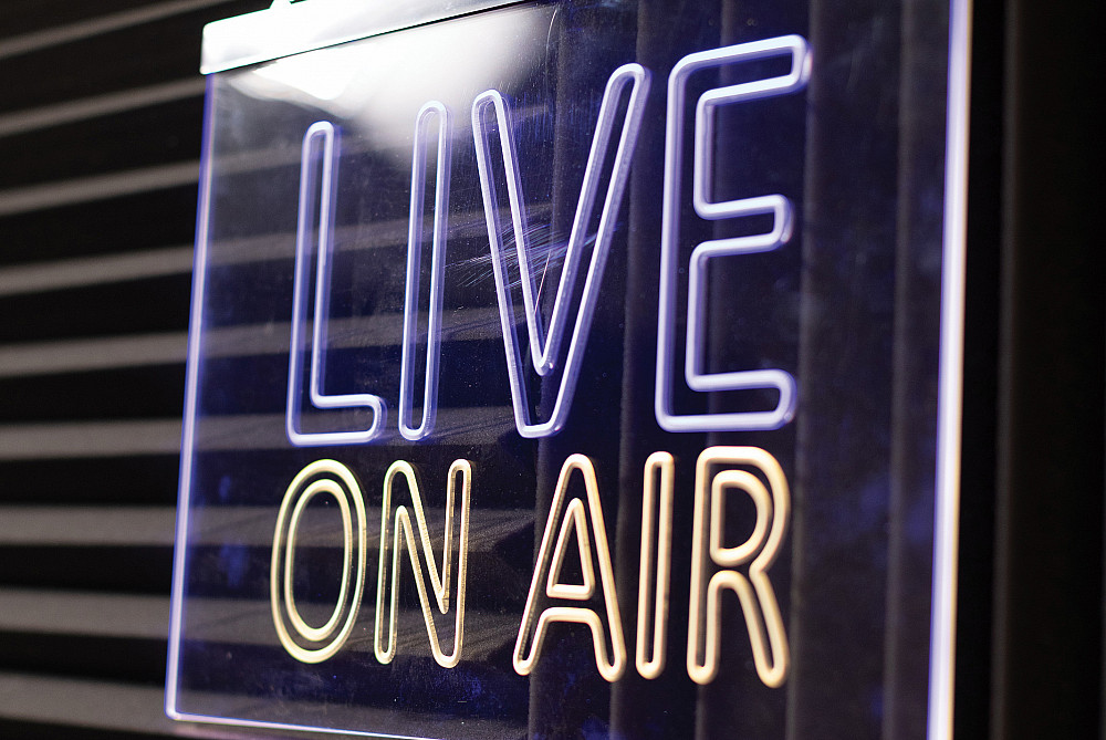 Live on Air sign at CELEB, Beloit's Center for Entrepreneurship