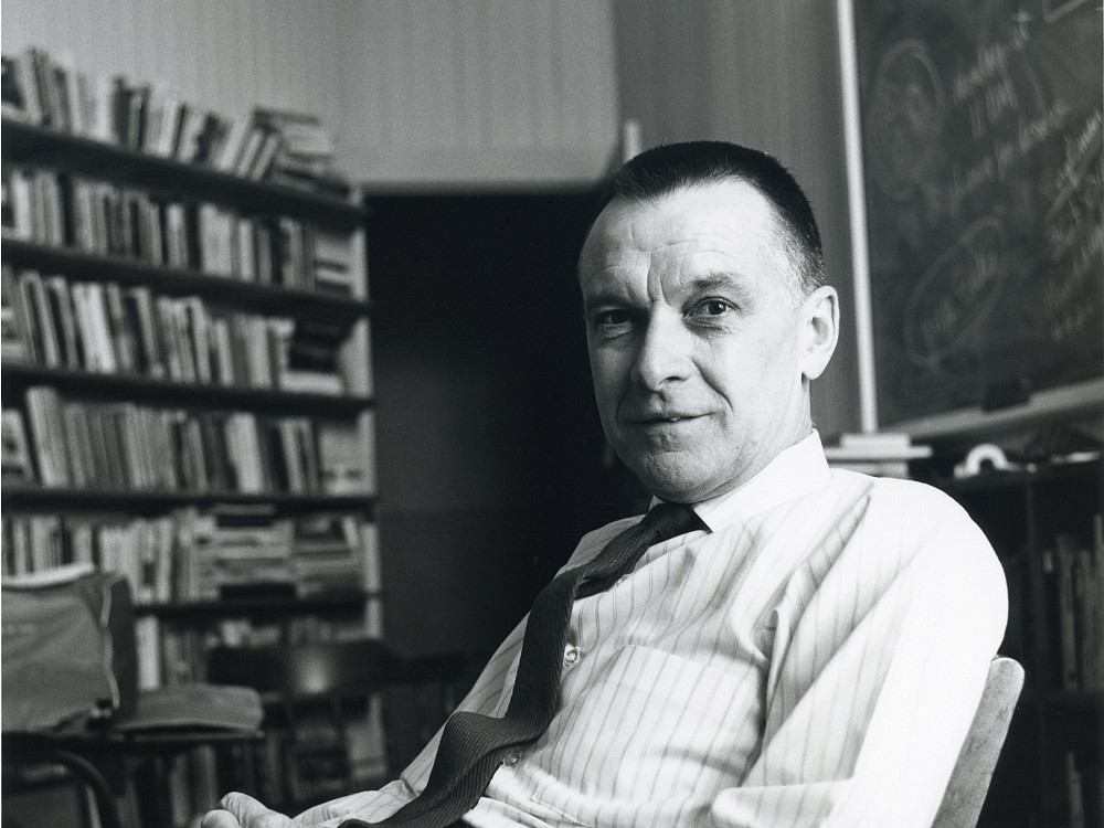 Les McAllister, professor emeritus of economics pictured in 1976