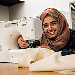 With repurposed fabric, a strong sense of fashion, and a sewing machine, Qurat ul Ain’20 brought sustainable clothes and bags to Beloit to raise awareness about the waste of the fashion industry.