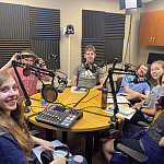 Prospective Beloiters keeping it real at the CELEB podcast studio during Summer Academy.