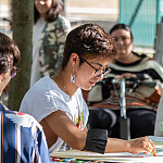 Students in the “Ephemeral Art” course had the opportunity to explore multiple art forms, including drawing, painting, and performance.