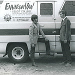 Students standing outside of the EnvironVan.