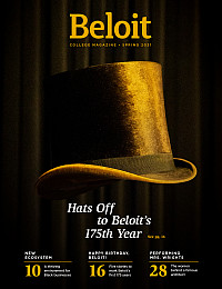 A formal tip of the hat to celebrate Beloit's 175th anniversary comes courtesy of an authentic Beloit top hat, now in College Archives, t...