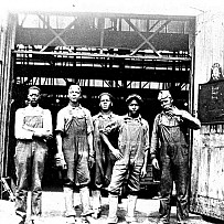 Fairbanks foundry workers, circa 1925. The Beloit company manufactured engines and other products and recruited African-American workers ...