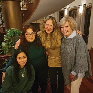 Quisi, Maribel, Connie, and Jean celebrate Quisi’s recovery.