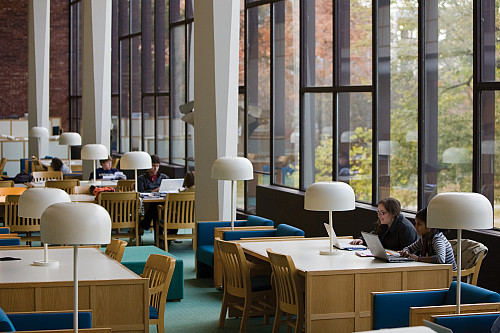 Students studying in the library in 2007.