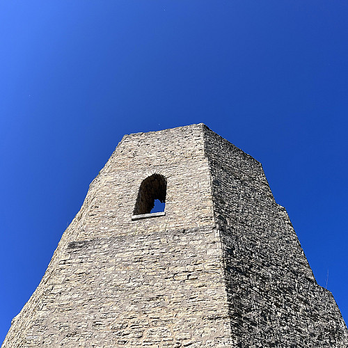 The historic stone water tower in Beloit, Wisconsin, just north of campus.