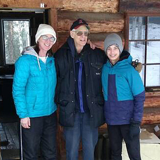 Richard Fineberg with his grandson Olaf Dietz and his daughter Renata.