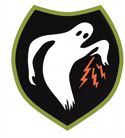 The Ghost logo created by soldiers of the 23rd Special Troops in 1945.