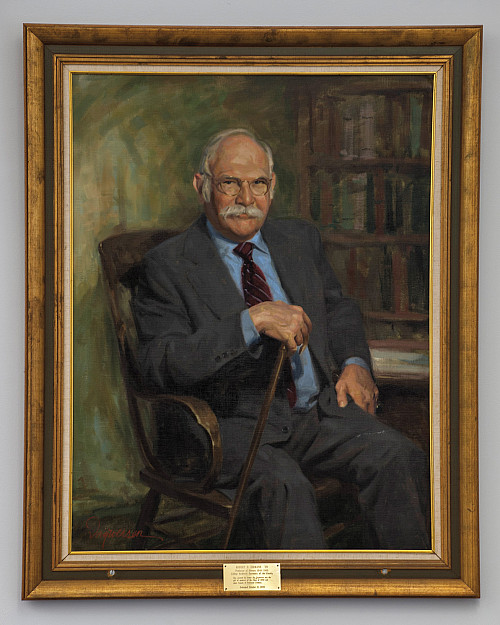 Portrait of Professor of History Robert Irrmann'39 by Jim Ingwersen.