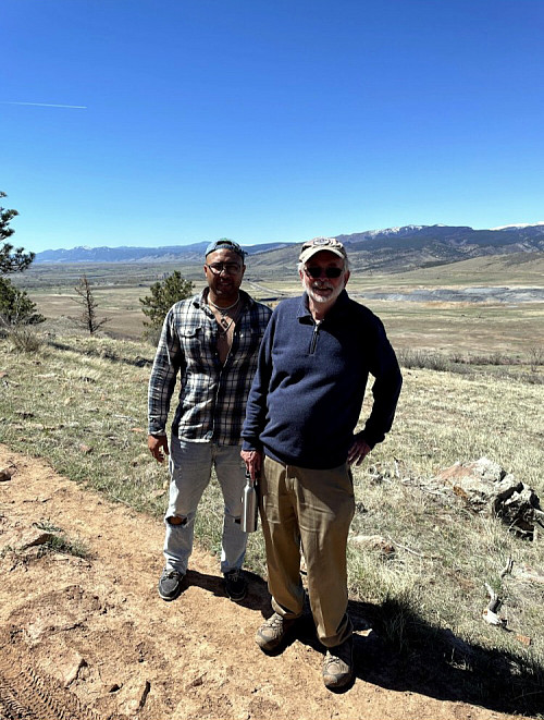 Marcos Arroyo'16, left, and Bob Norris'66 met when Norris visited an environmental studies class on campus. Since then, the two have beco...