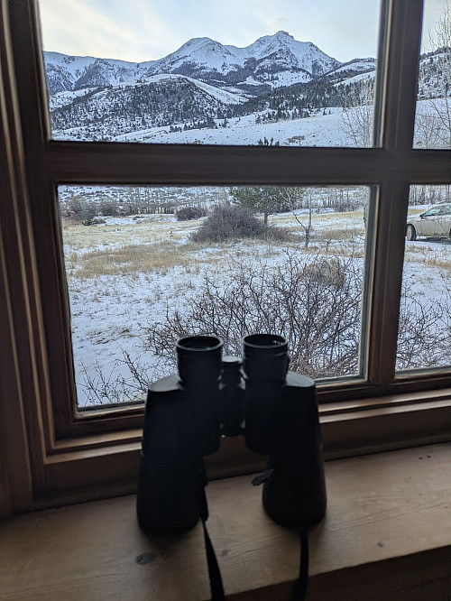 A view of the mountains from the cabin.