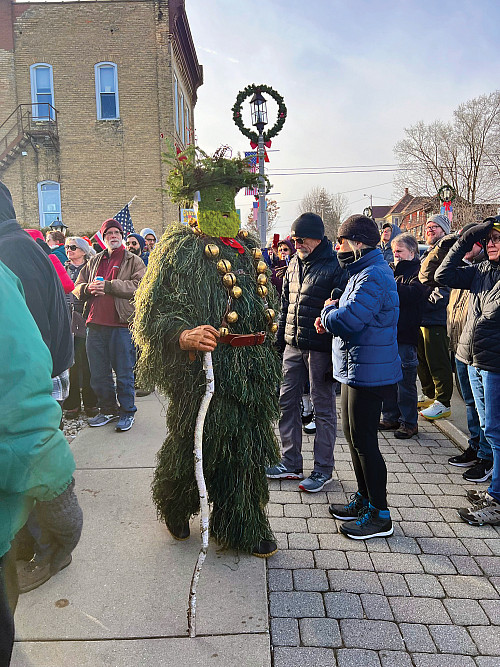 Chlaüse join the crowds to walk the streets of New Glarus.