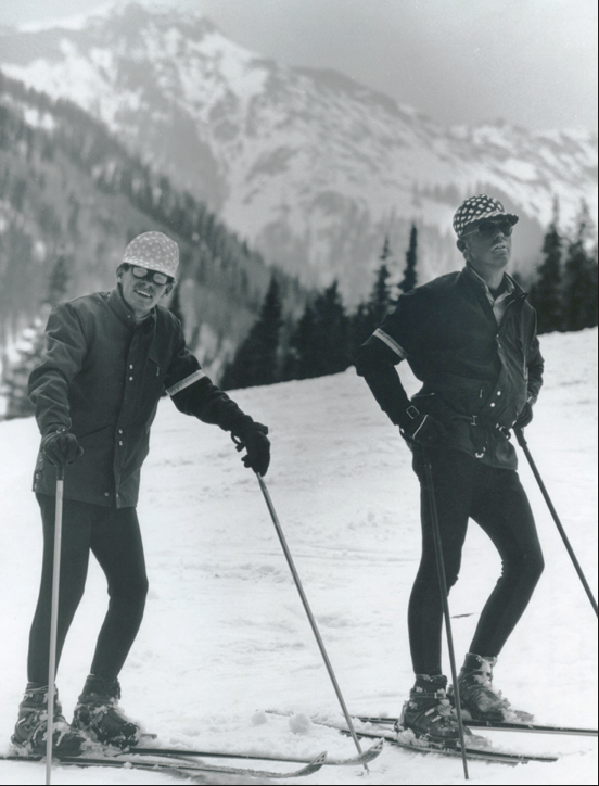 Steve Rice'69, left, and Jan Walden'69 at Taos Ski Valley, N.M.