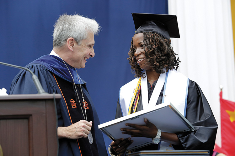 Namoonga Mantina'15, of Lusaka, Zambia, received the Martha Peterson Prize. The health and society major graduated summa cum laude w...